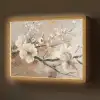 Bloemen - Natuur - Wit - Bloesem - Abstract Light Box met batterij (Wandlamp) middel -z3d_website