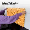 Terrazzo -  Patroon - Okergeel Inductie beschemer met haakjes klein 777 -ky-ophangen-nl