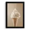 IJs - Softijs - Romig - Hoorntje - Beige fotolijst zwart zonder passe partout klein -3d
