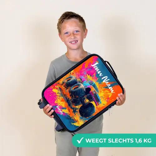 Monstertruck - Abstract - Verfspatten - Kleurrijk Kinderkoffer - Zwart klein -sfeer4_NL