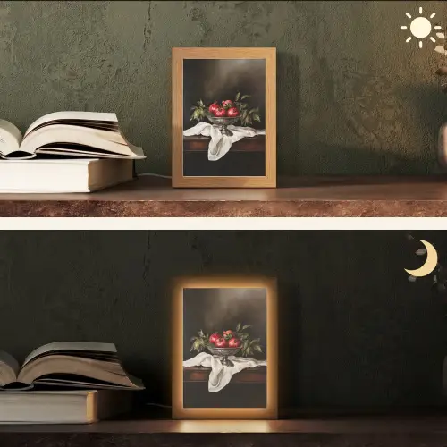 Granaatappels - Klassiek - Vintage Light Box met kabel (Tafellamp) klein -sfeer3