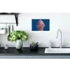 Ijsje - Hoorntje - Steentjes - Blauw Muursticker klein -keuken