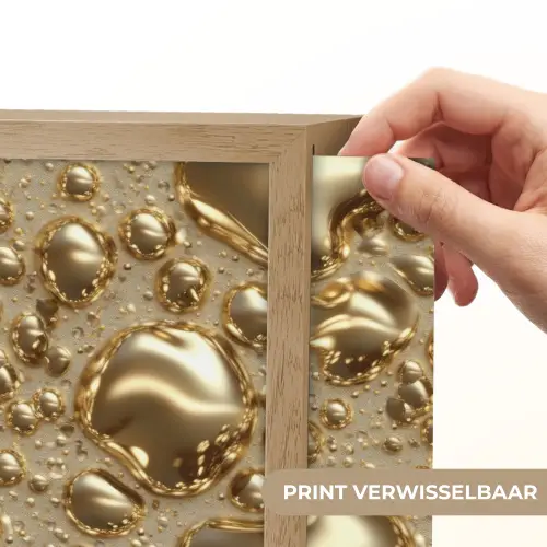 Druppels - Organisch - Goud Light Box met batterij (Wandlamp) middel 907 -USP_websiteprintNL