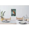 Roodborstje - Vogel - Blauw - Decoratie Muursticker klein -eettafel