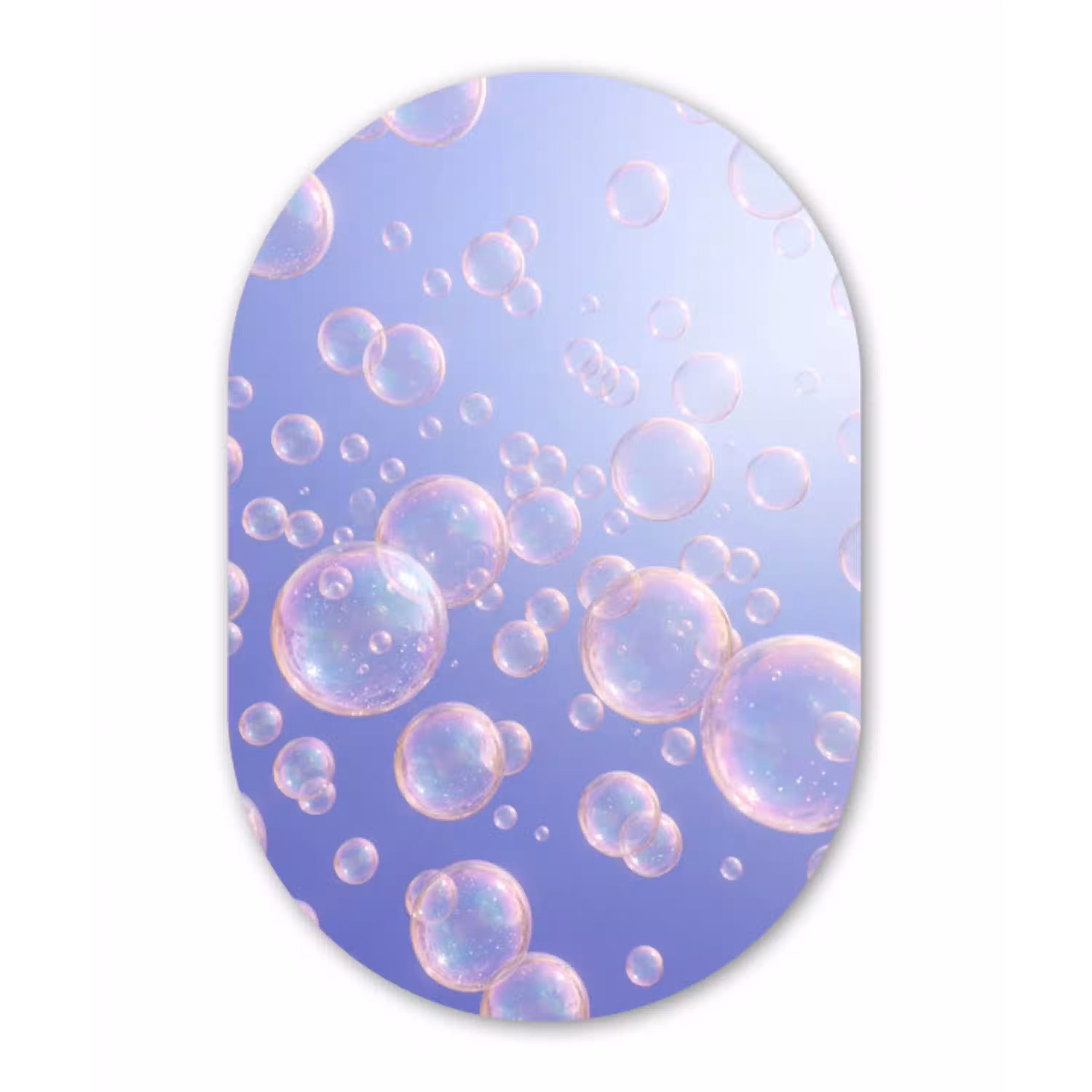 Pastel - Bubbels - Dromerig Wandcirkel Ovaal Aluminium middel -3d