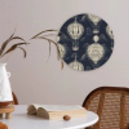 Luchtballonnen - Wolken - Patroon - Donkerblauw Akoestische PET Vilt - Rond klein 838 -sfeer3