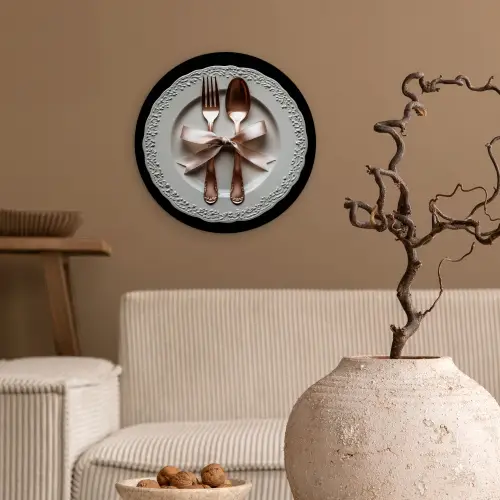 Rose - Strik - Bestek Wandcirkel kunststof plaat 5mm dik klein -sfeer1