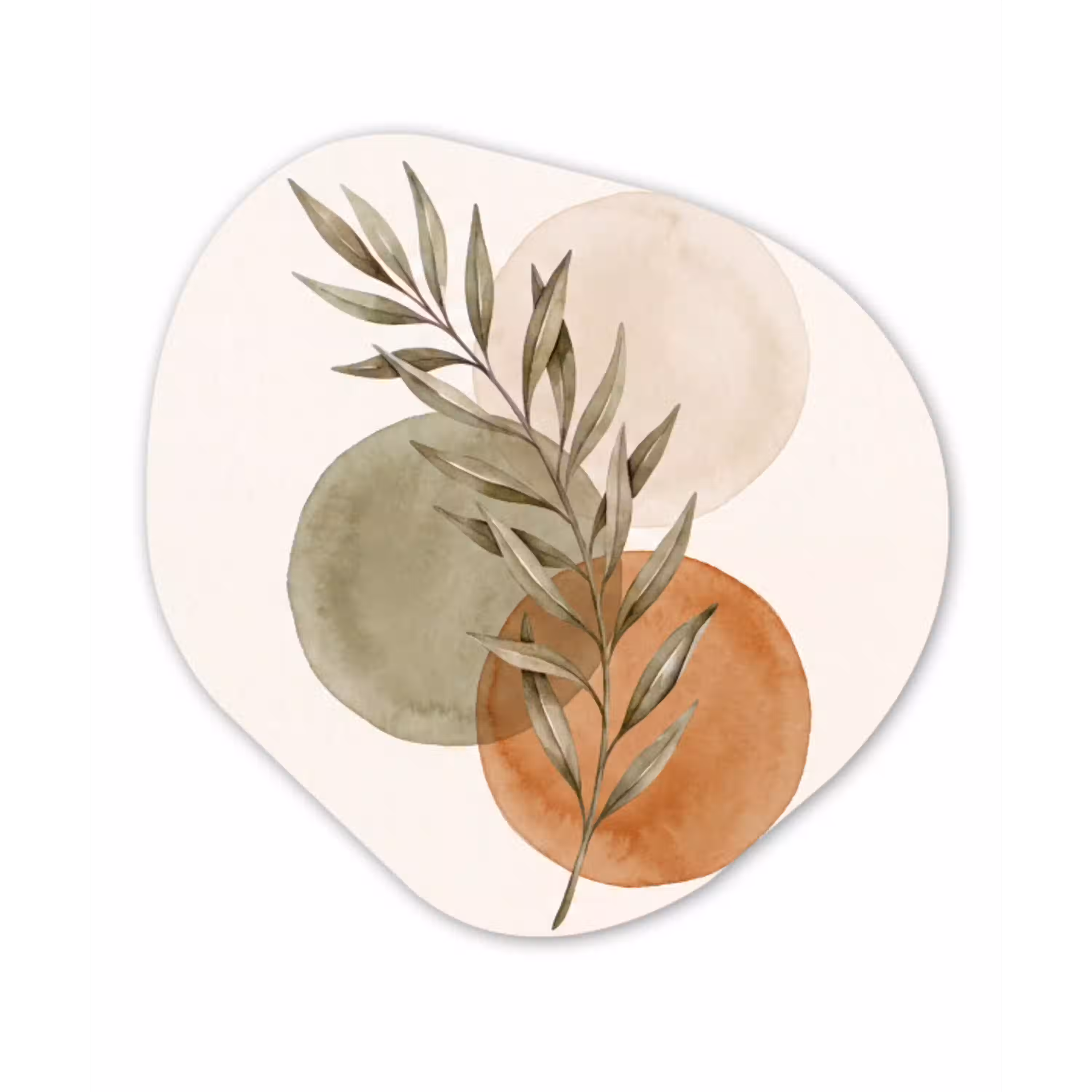 Plant - Cirkels - Abstract Wandcirkel Organisch Forex 3mm klein -3d