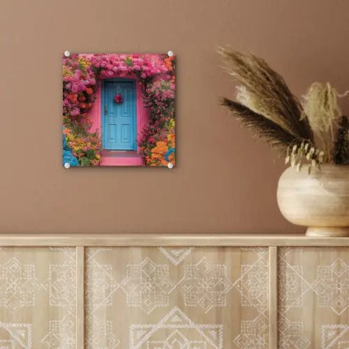Bloemen - Deur - Roze plexiglas 5mm klein -sfeer5