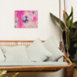 Discobal - Pink - Verf tuinposter los doek klein -sfeer7
