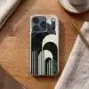 Bogen - Donkergroen - Lijnen Telefoonhoesje iPhone 17 Pro klein -sfeer1