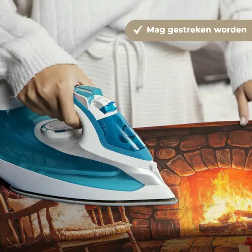 Winter - Kerst - Huis - Openhaard Wandkleed katoen klein -sfeer9