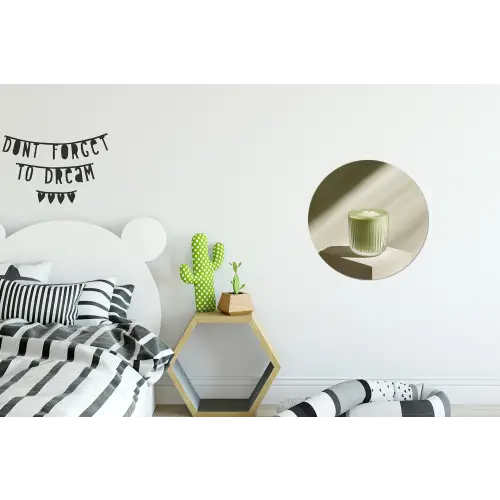 Matcha - Glas - Groen - Minimalistisch Wandcirkel aluminium klein -kinderkamer