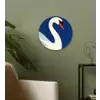 Zwaan - Wit - Snavel - Illustratie Wandcirkel kunststof plaat 5mm dik klein -sfeer3