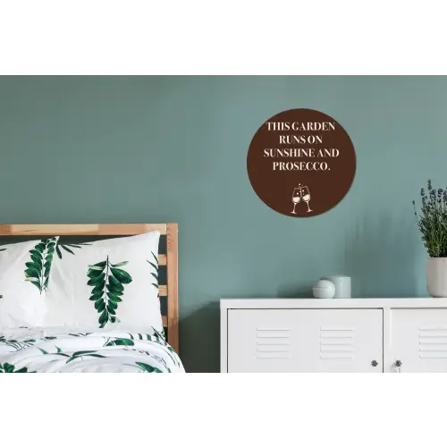 Bruin - Zomer - Quote - Drinken Wandcirkel aluminium klein -slaapkamer