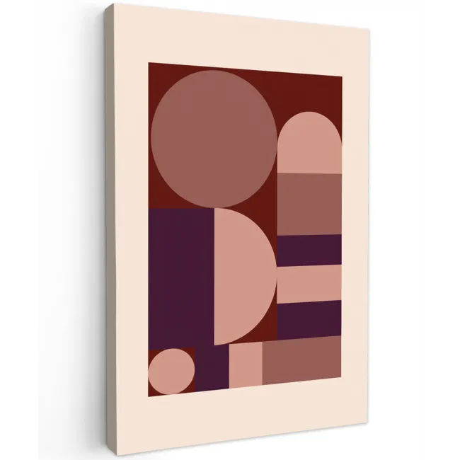 Geometrisch - Cirkels - Rood canvas 2cm klein -z3d