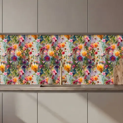 Zomers - Kleurrijk - Patroon - Bloemen keuken achterwand 2 middel 871 zz_3dshopping