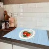 Aardbeien - Lijst - Rood - Geruit Inductie beschermer vinyl 3mm klein -sfeer3