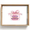 Cadeau - Strik - Tekst - Roze Dienblad Rechthoek middel -z3d_shopping
