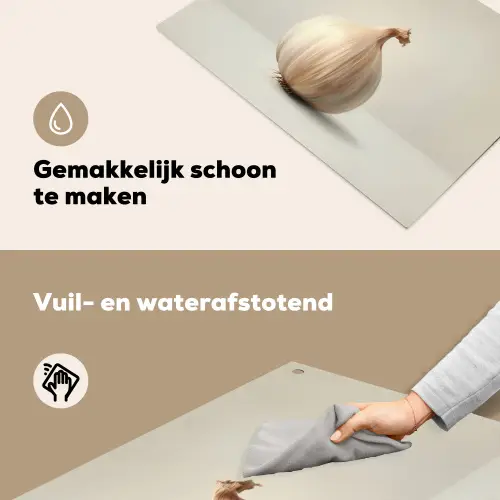 Knoflook - Natuurlijk - Beige Inductie beschemer met haakjes klein -ky-schoon-nl
