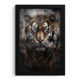 Tijger - Dieren - Portret - Luxe - Zwart fotolijst zwart zonder passe partout klein -3d