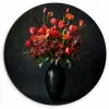 Boeket - Tulpen - Vaas - Rood Wandcirkel kunststof plaat 5mm dik klein -3d