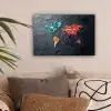 Wereldkaart - Edelstenen - Regenboog - Ruw canvas 2cm klein -sfeer1