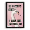 Zwaan - Vogel - Decoratie - Roze fotolijst zwart zonder passe partout klein -3d