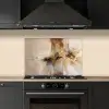 Modern - Bruin - Abstract - Beige keuken achterwand spatscherm klein -sfeer1