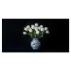 Wit - Bloemen - Tulpen - Vaas Spatscherm Aluminium klein -3d_volledig