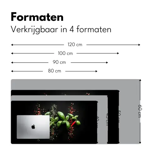 Chilipepers - Basilicum - Blaadjes - Rood Muismat XXL klein -sfeer5