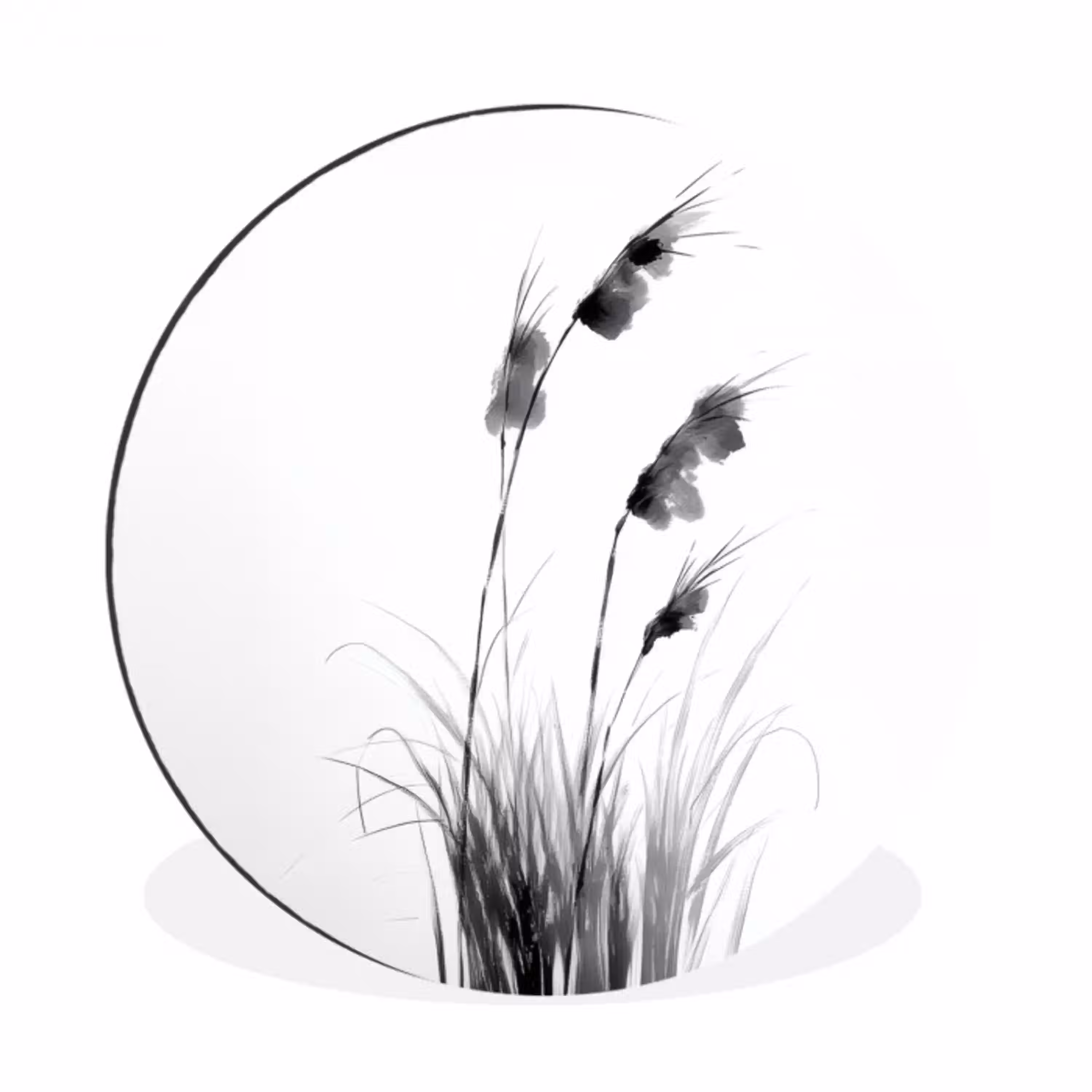 Minimalistisch - Stelen - Wit Wandcirkel aluminium klein -3d