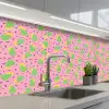 Roze - Streepjes - Groen - Peer keuken achterwand 2 middel 871 -3d_schuin