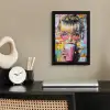 Expressief - Milkshake - Vrouw - Felle kleuren fotolijst zwart zonder passe partout klein -sfeer1
