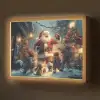 Kerstvreugde - Sneeuw - Kleurrijk Light Box met batterij (Wandlamp) middel -z3d_website