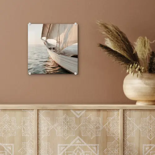 Zeilboot - Zee - Beige - Zon plexiglas 5mm klein -sfeer5