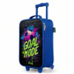 Neon - Graffiti - Voetbal - Kleurrijk Kinderkoffer - Blauw klein -productfoto_schuin