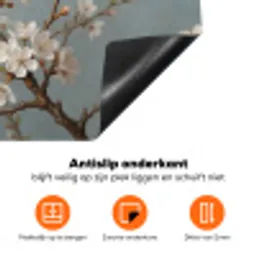 Botanisch - Stilleven - Blauw Inductie beschermer vinyl 3mm klein -zzzzzzz-td-onderkant
