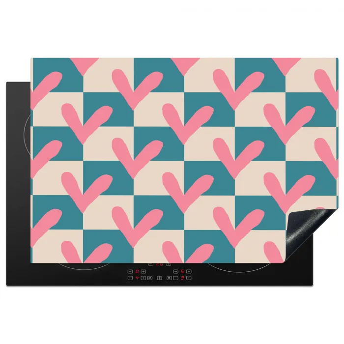 Vlakken - Hartjes - Patroon - Retro Inductie beschermer vinyl 3mm klein 276 -3d