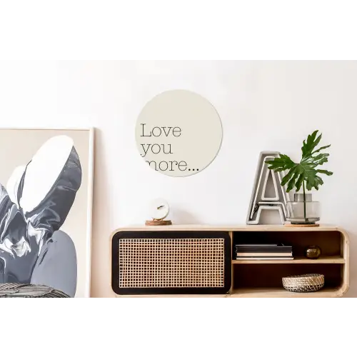 Minimalistisch - Love - Beige Wandcirkel aluminium klein -kantoor