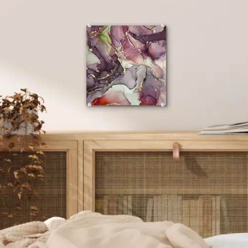 Marmer - Rood - Paars - Goud plexiglas 5mm klein -sfeer4