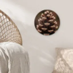 Dennenappel - Bos - Herfst - Bruin - Sfeervol Wandcirkel kunststof plaat 5mm dik klein -sfeer5