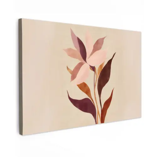 Bloemen - Blaadjes - Minimalistisch - Roze canvas 2cm klein -z3d