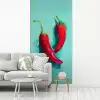 Chilipepers - Geverfd - Rood fotobehang vinyl groot -woonkamer