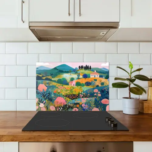 Heuvellandschap - Fantasierijk - Kleurcontrasten keuken achterwand spatscherm klein -sfeer2