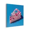Taart - Edelstenen - Glitters - Roze aluminium wit klein -3d
