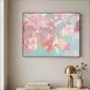 Eikenbladeren - Takken - Roze Textielframe - compleet frame klein -sfeer2