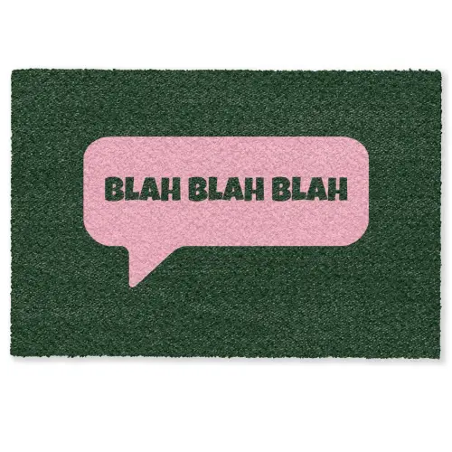 Tekstwolk - BLAH BLAH BLAH - Roze Deurmat klein -zkaufland3d