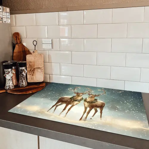 Kerstmagie - Winterwoud - Rendier Inductie beschermer vinyl 3mm klein -sfeer3