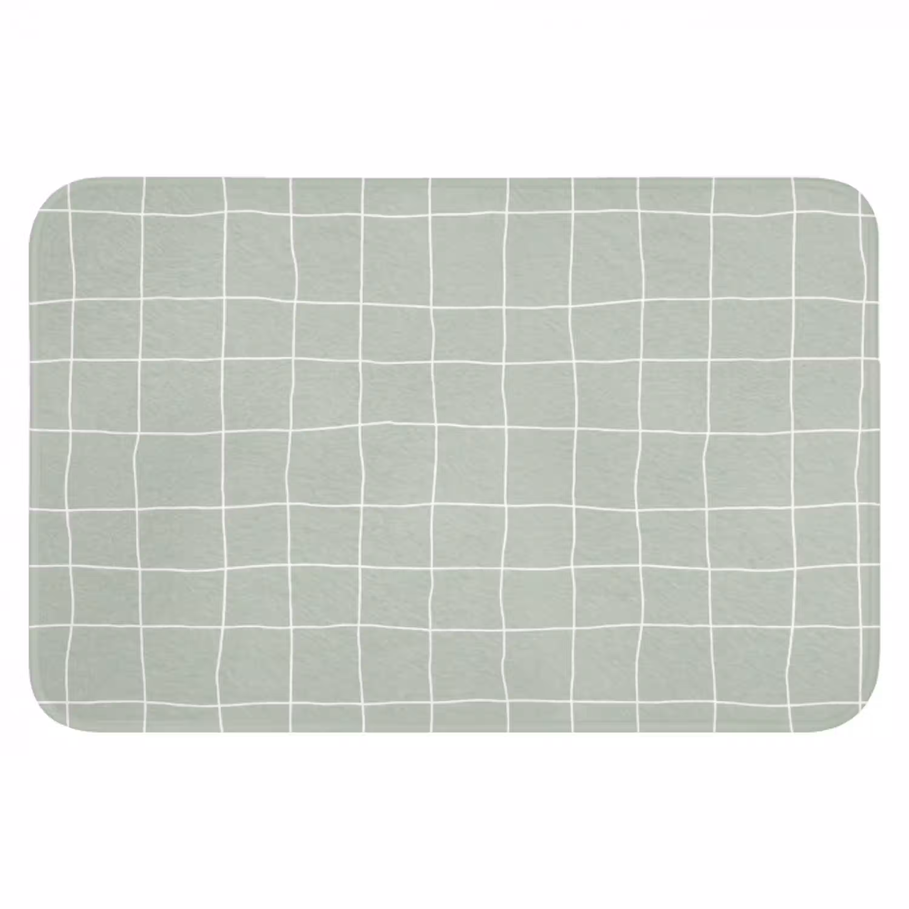 Ruitpatroon - Golvend - Groen Badmat klein 997 -3d
